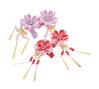 HAMPPLIES 4 Piezas Chinese And Japanese Tassel Hair Clips Elegant Hanfu Barrettes Cultural Cosplay Accessories For Women And