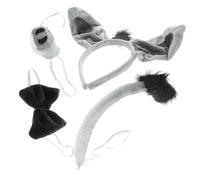HAMPPLIES 4 Piezas Conjunto Diadema con Orejas de Burro Pajarita y Nariz para Accesorios de Disfraz para Halloween y Fiestas Temáticas Cómodo y Seguro para Sensible