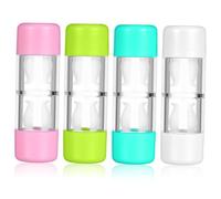 HAMPPLIES 4 Piezas Estuche Compacto para Lentes Rgp Caja Protectora Dura para Viaje de Rosa Azul y Verde Recipiente Portátil para Almacenamiento Seguro de Lentillas