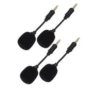 HAMPPLIES 4 Piezas Micrófono Inalámbrico Mini con Cancelación de Ruido Micrófono Profesional para Streaming Grabación y Karaoke Compatible con Teléfono y PC Plug and Play Negro