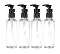 HAMPPLIES 4piezas Botellas De Prensado Para Viajeros Botellas De Champú Bomba De Plástico Para Cosméticos Loción y Otros Productos De Viaje Color Negro