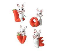HAMPPLIES 4piezas Figuritas De Conejito De Resina Adornos Miniatura para Jardines y Decoraciones De Pascua Accesorios Creativos para Escenas y Tartas