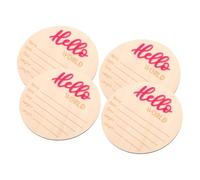 HAMPPLIES 4piezas Letreros de Madera Nombre para Anuncio de Recién Nacido Llegada Nacimiento Habitación de Shower Anuncio de Foto de Recién Nacido