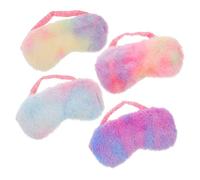 HAMPPLIES 4piezas Máscaras De Felpa Para Dormir Antifaz De Peluche Colorido Para Fiestas De Niñas Antifaz Suave Para Dormitorio