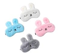 HAMPPLIES 4piezas Máscaras De Ojos De Peluche Para Dormir Antifaces Sombreado y Dibujos Animados Colores Surtidos Para Descanso