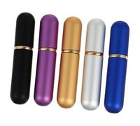 HAMPPLIES 5 piezas Botellas de Aceite Esencial para Aromaterapia con Mechas de Algodón Inhaladores Nasales Unisex Recargables Colores Metálicos Aleatorios Tubos Seguros para Color Aleatorio