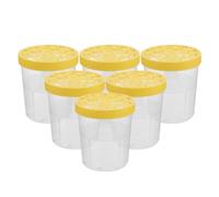 HAMPPLIES 6 Cajas Reutilizables para Absorción de Humedad, Contenedores Vacíos de Plástico Tapa Amarilla, Cajas Compactas para Control de Humedad en Armarios, Baños y Despensas