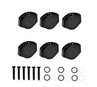 HAMPPLIES 6 Manijas de Clavijas de Afinación para Guitarra, Pequeñas Cuadradas Negras, Tapas Duraderas Función de Bloqueo de Cuerdas, Accesorio Compatible para Guitarra Eléctrica y Música
