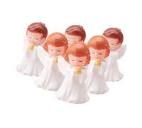 HAMPPLIES 6 Piezas Estatuas de Ángeles Orantes con Alas de Figuras Decorativas Ligeras para Estantes y Mesas Esculturas de Vinilo para Decoración