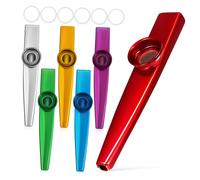 HAMPPLIES 6 piezas Kazoo Metálico para Adultos Pack de Instrumentos Musicales de Usar para Educación Temprana y Diversión Familiar
