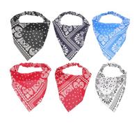 HAMPPLIES 6 piezas Pañuelos Triángulo para Pelo Mujer Bandanas Elásticas con Estampado Paisley Cintas Cabeza para Fiesta y Uso Diario