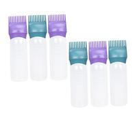 HAMPPLIES 6piezas Botellas De Aplicador De Aceite Cabello Botellas Para Raíces Aplicadora De Peine Para Raíces Hogar Aplicador Tinte
