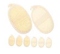 HAMPPLIES 8 Piezas Loofah Scrubber Pads Reusable Natural Face Body Exfoliator For Women Men Quick-dry Skin Revitalizing Cleanser