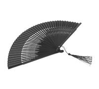HAMPPLIES Abanico De Baile Artesanal Abanico Para Bodas Rave De Mano Plegable Negro Adorno Pequeño Plegable De Mano Mini Oriental Portátil Con Cabezal UV Bambú Verde