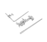 HAMPPLIES Accesorios para Batería Soporte para Cencerro Abrazadera de Montaje Metálica con Varilla Larga y Seguro para Patas de Estructura de Percusión para Cencerros de Bombo y Jazz
