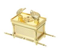 HAMPPLIES Adorno Arca de Israel Religioso Dorado Mediano (16x6.5x10.5 Cm) Aleación de Zinc Decoración para Iglesia, Oficina y Hogar, Ornamento Antiguo para Escritorio y Fiesta