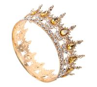 HAMPPLIES Barroca de Novia con Cristales Diadema de Reina Retro para Cumpleaños y Bodas Accesorio de Pelo Real con Diseño Barroco y Brillo de Pedrería Headdress para Fiesta y Evento