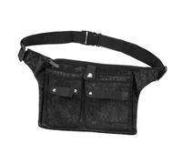 HAMPPLIES Bolsa de Cintura para Tijeras de Peluquero Multifuncional Ajustable, Tamaño Único, Lona Resistente Negra Estampado de Leopardo, Portaherramientas Profesional para Estilistas