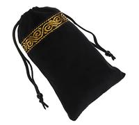 HAMPPLIES Bolsa para Baraja de Tarot de Terciopelo Negro con Cordón Portátil y Diseño Reforzado para Guardar Piedras y Piezas de Juegos