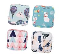 HAMPPLIES Bolsa Para Toallas Sanitarias De Tela De Algodón 4 Unidades Colores Surtidos Bolsa Pequeña Para Compresas Almacenamiento Portátil Uso Exterior Para Mujeres