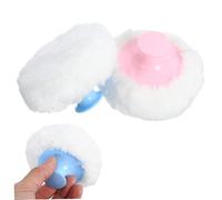 HAMPPLIES Borla de Talco de Felpa con Mango Abs para Aplicar Polvos Corporales, Paquete de 4 Piezas, Ligera y Cómoda, Adecuada para Verano y Tiempo Cálido y Húmedo
