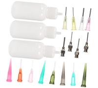 HAMPPLIES Botellas De Pigmento Exprimibles Kit 3 Unidades 30 Ml Bote Rellenable Para Bricolaje Manualidades 16 Puntas De Aguja Para Precisión y Control De Flujo Uso Profesional