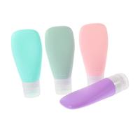 HAMPPLIES Botellas de Viaje de Silicona 4piezas, Botes Reutilizables para Champú y Loción, Kit de Viaje de Aseo Simple