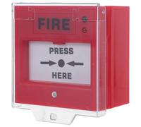 HAMPPLIES Botón de Alarma de Emergencia Manual Protección, para Sistema de Alarma contra Incendios de Oficina, Plástico Resistente, Reinicio Manual, Activación Rápida y Zumbador Integrado