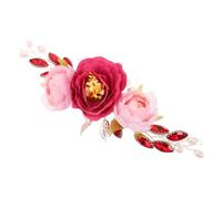 HAMPPLIES Bride Hair Vine con Flores Artificiales de Peonía Ligera y Diadema Floral Chino para Bodas Fiesta y Sesiones Fotográficas Guirnalda Natural para Novias al Aire