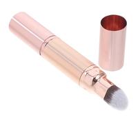 HAMPPLIES Brocha Maquillaje Doble Punta Retráctil Pincel para Base y Corrector Diseño Versátil para Aplicación Facial Cerdas Resistentes sin Caída Color Rosa Dorado