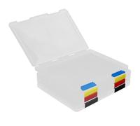 HAMPPLIES Caja Archivadora Transparente de Plástico Color 4 Piezas Organizador de Archivos Resistente Cierre Seguro para Oficina y Escritorio para Documentos y Papeles Color