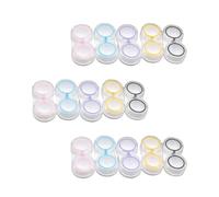 HAMPPLIES Caja de Lentes de Contacto Doble Compartimento Transparente Antileak 15 Unidades 3 Rosa 3 Azul 3 Morado 3 Amarillo 3 Negro Organizador Portátil para Viaje y Uso Diario