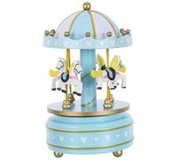 HAMPPLIES Caja de Música Mecánica Giratoria de Madera y Plástico Melodía Castle In The Sky Decoración de Mesa Segura para Niñas y Mujeres Color Azul