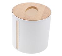 HAMPPLIES Caja Redonda Resistente al Agua y Anticorrosiva de Almacenamiento Varios Estilos para Rollo de Papel de PU Negro Adecuado para Oficinas y Baños