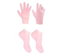 HAMPPLIES Calcetines Exfoliantes y Guantes Hidratantes para Pies y Manos Antiescaras y Reparadores Talla Xl Color Rosa para Durezas y Seca