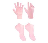 HAMPPLIES Calcetines y Guantes Hidratantes para Pies y Manos Cuidado de Durezas y Callos Suaves y Elásticos Talla Color Rosa Protección contra Seca y Reparadora