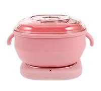HAMPPLIES Calentador de Cera Portátil Plegable Rosa Cuenco de Silicona Antiadherente Calentador Eléctrico de Cera para Depilación en Casa y Salones Adecuado para Axilas y Brazos