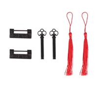 HAMPPLIES Candado Antiguo de Aleación para Joyero 2 Piezas, Mini Pestillo Vintage Diseño Floral y Pájaro, Borlas de Colores Aleatorias, Cerrado Decorativo para Maletas y Color Aleatorio