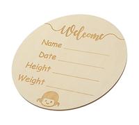 HAMPPLIES Cartel De Madera Redondo De Nombre Para Recién Nacidos De Madera Para Fotografía Infantil De Decoración Chic Para Mamás y Bebés
