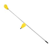 HAMPPLIES Cepillo de Limpieza de Canalones Telescópico Ajustable 6 Secciones, Cabezales Amarillos Dobles, Herramienta para Mantenimiento de Canaletas y Techo, Accesorio Resistente