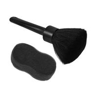 HAMPPLIES Cepillos Suaves para Cuello y Rostro Accesorio de Peluquería Duster y Esponja para Limpieza de Cabello Herramienta Portátil para Salón y Diario Negro