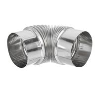 HAMPPLIES Codo de Chimenea de Acero Inoxidable Galvanizado, Tubo Flexible para Escape de Estufa, Reduce Resistencia de Ventilación Superficie Lisa y Color Plata