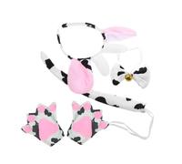 HAMPPLIES Conjunto De Tocado De Vaca Diadema De Vaca De Animal Para Disfraz De Fiesta Accesorios De Disfraz De Animal Para Fiestas De Cosplay y Actuaciones Escenario