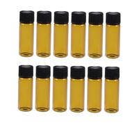 HAMPPLIES Contenedores para Aceites Esenciales de Vidrio Transparente 12 Botellas Pequeñas de 5 Ml Rosca Paquete de 12 Unidades Convenientes para Viajar