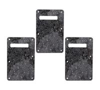 HAMPPLIES Cubierta Trasera de Trémolo para Guitarra Eléctrica 3 Piezas Negro Perlado, Protector Plástico 6 Orificios, Accesorio para Instrumentos Musicales, Tapa del Compartimento