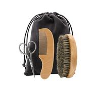 HAMPPLIES Cuidado para Hombre Kit de Tijeras Barbero Peine Cepillo Suave para Estilizado Diario y Aseo Personal