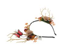 HAMPPLIES Diadema De De Ciervo Decorativa Navideña Forma De Cuerno Que Simula Una Rama De Accesorio Navideño Cabello Fiestas