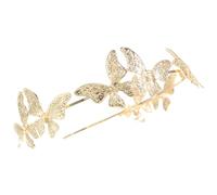 HAMPPLIES Diadema Metálica de Aleación con Dorada Accesorio de Pelo Delicado para Mujer para Bodas Fiestas y Exclusivos