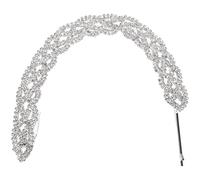 HAMPPLIES Diadema Trenzada Gemas de Imitación Plateada, Accesorio Cabello para Mujer, Diseño Pinza, Adecuado para Bodas y Fiestas, Complemento Elegante y Sofisticado