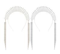 HAMPPLIES Diademas de Cristal Tiara Borlas 2 Piezas Tamaño Único Accesorio para Cabello de Boda Mujer Elegante para Fiesta y Fotografía